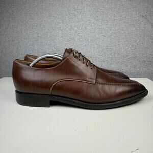 Santoni Italy Men's Size 11D Wide Leather Lace Up Dress Shoes Cherrywood Brown